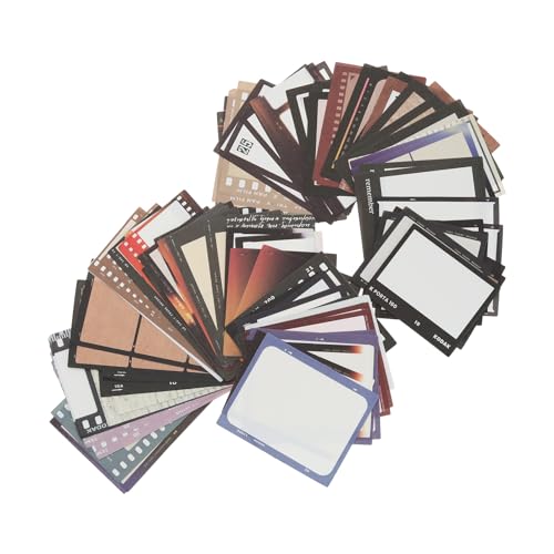 SING F LTD 100pcs Retro Camera Film Pattern Paper Vintage Film Kraft Paper DIY Decorative Memo Paper Retro Pattern Paper for Card Making Home Coffee Shop Cinema Decor