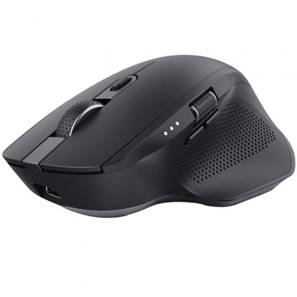 Trust Ozaa+ Multidevice Wireless Mouse Bluetooth + 2.4GHz, Programmable Silent Mouse, Side Scroll Wheel, 60% Recycled Plastics, Rechargeable Bluetooth Mouse for Laptop PC Computer Mac - Black-image-2
