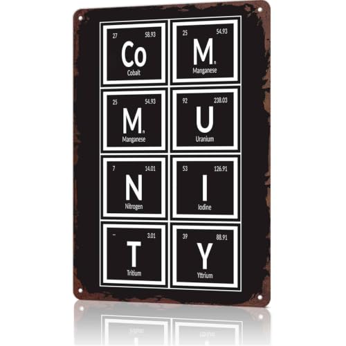 Community of Elements Metal Sign 8x12 Inch, Funny Aluminum Wall Decor, for Home, Office, Bedroom, Living Room, Kitchen, Garage, Wall Decoration