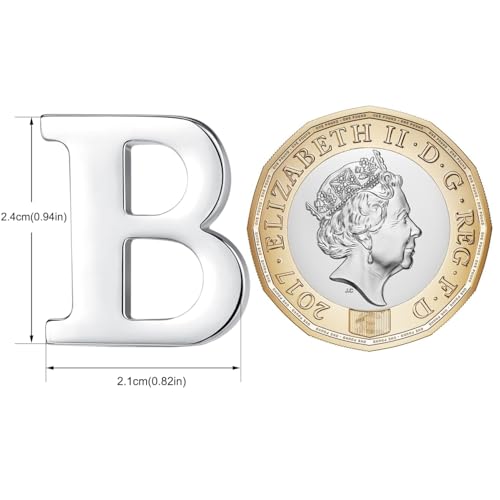 Image of HONEY BEAR Initial Alphabet Letter Lapel Pins Collar Badge Brooches for Mens /Womens Shirt Dress Decoration Silver