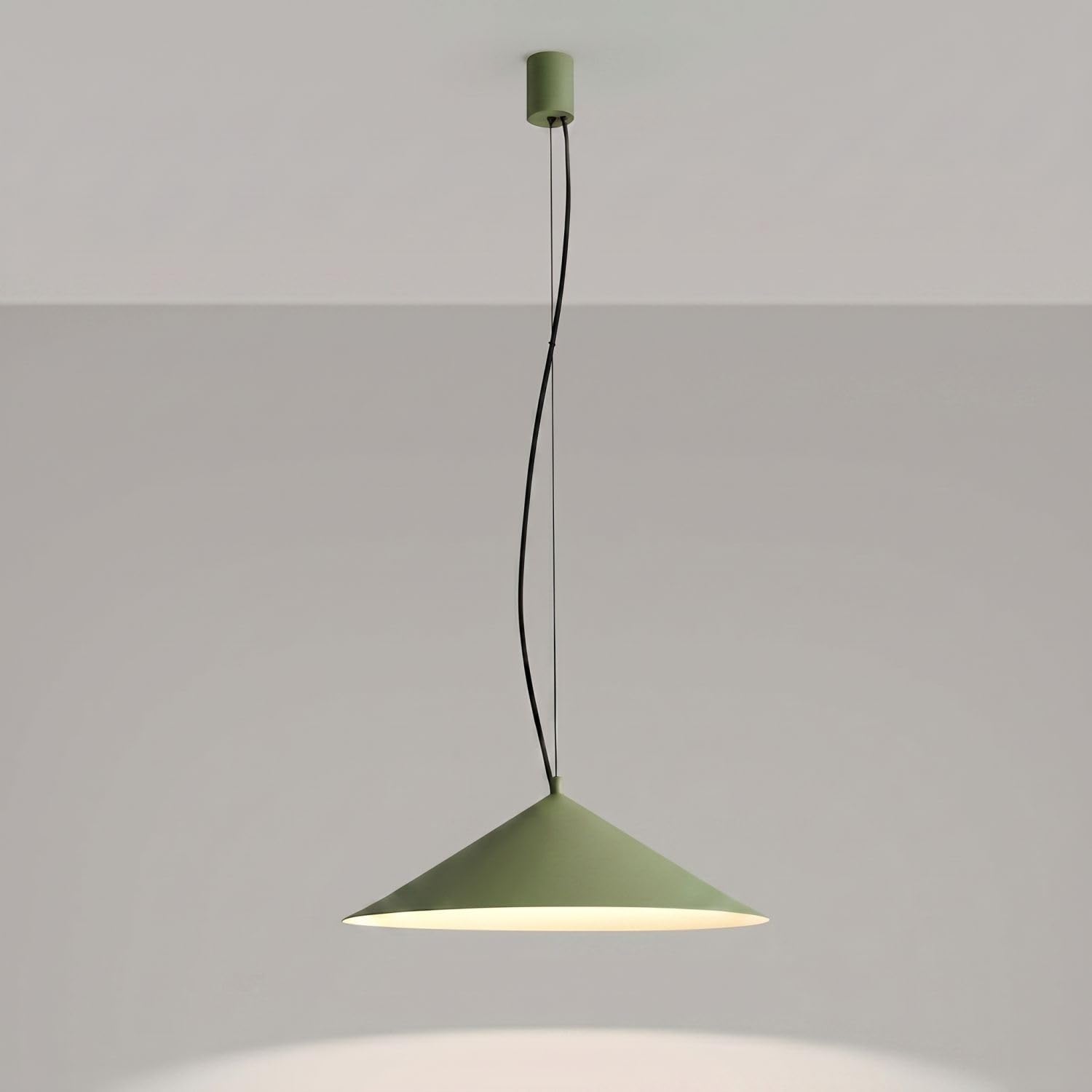 Licht-Erlebnisse LED Hängelampe Esszimmer Olivgrün Stahl 3000 K Wabenstruktur TRIAC dimmbar blendarm Küche Modern stilvoll rund Ø50 cm Pendelleuchte Esstisch