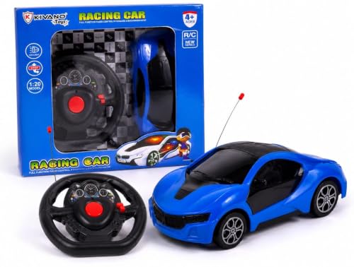Image of Remote Control Racing Car Toy with Steering Wheel Controller, Red