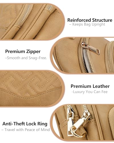 Image of Anti Theft Crossbody Bags for Women,RFID Sling Bag Travel Purse | 5 Compartments,8 RFID Slots,Hidden Pocket,Adjustable Strap,Vegan Leather