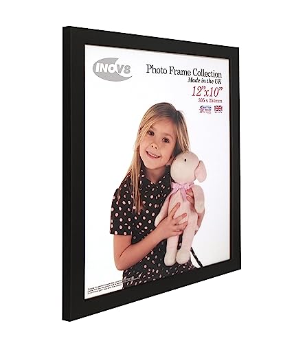 Inov8 British Made Real Wood Picture/Photo Frame 12x10" Inch(30x25cm) - Auckland 20mm Pine Black - Image 2