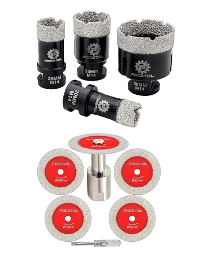 Disque diamant pour verre 50mm et foret carrelage FOCSTOL