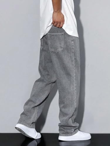 Image of KOTTY Mens Solid|Mid Rise| Coin Pocket|Button|Ankle Length|Loose Fit|5 Pocket Jeans for Mens