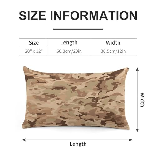 Funda de almohada lumbar para sofá 12x20 en felpa rectangular estilo camuflaje 3