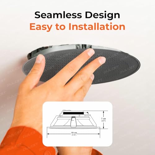 Image of DULCET DC-CS6F-PS Black 6.5 inch 10W Full Range 8 Ohms Frameless Passive Ceiling Speaker that Connects to Active Bluetooth Ceiling Speaker (Active Bluetooth Speaker to be Purchased Separately)