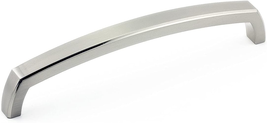 Richelieu Hardware BP785160195 Prévost Collection 6 5/16-inch (160 mm) Center-to-Center Brushed Nickel Transitional Cabinet and Drawer Pull Handle for Kitchen, Bathroom, and Furniture