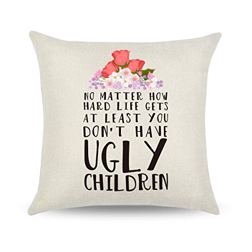 CARRIE HOME Mom Birthday Gifts Mom Decorative Throw Pillow Covers 18x18 Best Mom