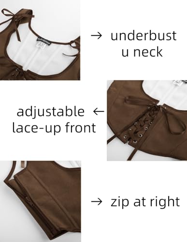 Image of Scarlet Darkness Women's Underbust Corset Top Renaissance Medieval Lace-up Boned Fairycore Pirate Corsets