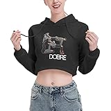 Dobre Brothers Hoodie Women'S Long Sleeve Cute Ear Cat Crop Top Sweatshirt Hooded Pullover Tops Blouse Black