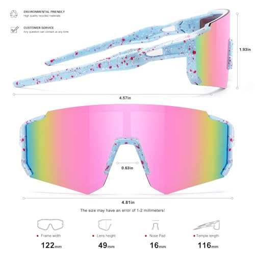 Image of SEKKAF Kids Sunglasses Youth Baseball Sunglasses for Boys Girls Softball Sports Sun Glasses UV Protection