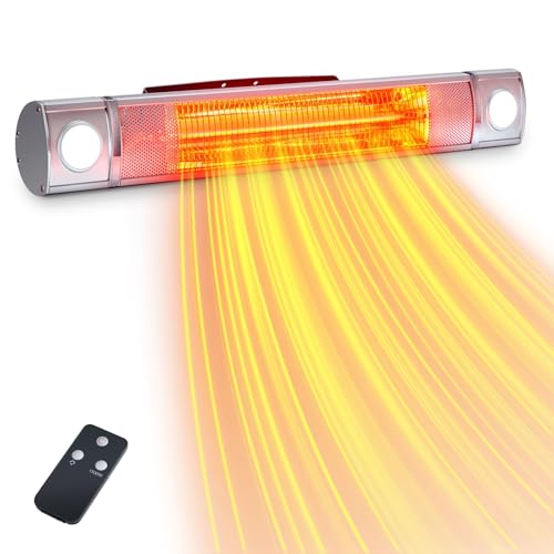 Wall-Mounted Electric Patio Heater, 1500W Infrared Hanging Patio Heater, Ceiling