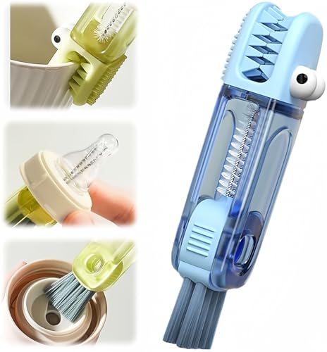 Image of 3 in 1 Cup Lid Cleaning Brush, 2024 New Crevice Cleaning Brush Set for Baby Bottle Gap Tight Spaces Cup, 3 in 1 Multifunctional Cleaning Brush Portable Cup Lid Cleaner with Brush(B)