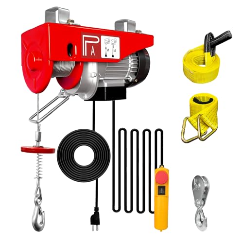 YATOINTO Electric Hoist 440 lbs with 13ft Wired Remote Control, 110V Electric Winch with 39.4ft Single Cable Lifting Height, Lift Hoist for Garage Warehouse Factories, Construction Site