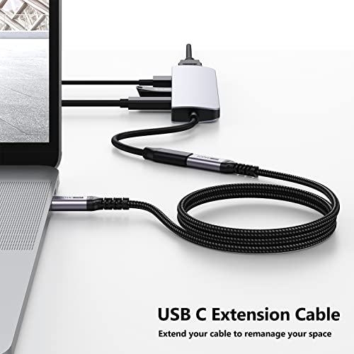 Dteedck Usb C Extension Cable 6.6Ft 5 Pack, Usb C To Usb C Male To Female, Type C Extender Cord Usb3.1 Gen2 100W Fast Charging 10Gbps Transfer Compatibility With Laptop Tablet Mobile Phone And More #TOP3