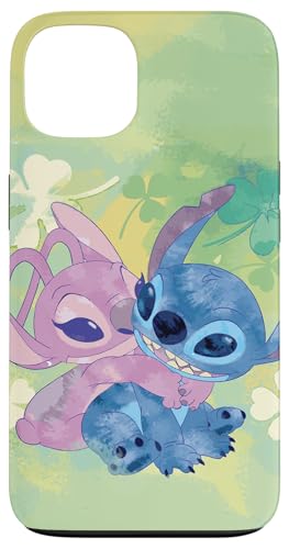 Disney Stich et ange Trèfle Vert Coque pour iPhone 13