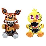 LMSX 2Pcs Fazbear Bonnie Foxy Anime Peluches Five Nights At Freddy'S 4 FNAF Almohada De Felpa Peluches De Peluche Muñecas 18Cm Regalos De Cumpleaños para Niños