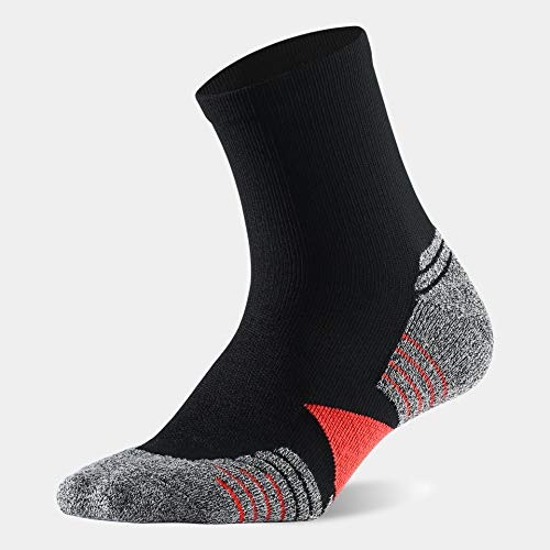 Wander Men's Athletic Ankle Socks 6 Pairs Running Socks For Sport Low Cut Cycling Socks 6-9/10-12/12-14 (Black Red, Shoe Size: 12-14) #TOP1