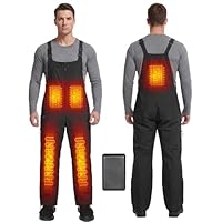 Qdreclod Beheizbare Latzhose Herren Hose mit 7,4V 16000mAh Akku, Wasserdicht Latzhosen für Herren Skihose, Winter Overall Beheizte Arbeitslatzhose Männer Berufshose mit vielen Taschen (Größe L