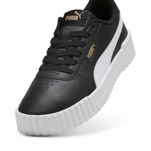 PUMA Women's Carina 3.0 Sneaker, Black White Gold, 9