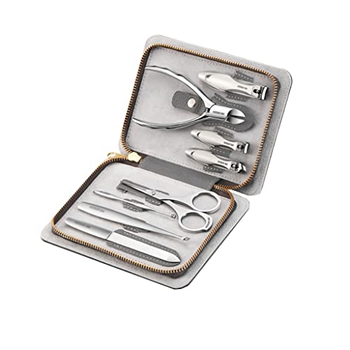 Juego de cortaúñas profesional en acero inoxidable y estuche elegante