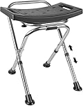 Folding Shower Chair Seat, Height Adjustable Folding Shower Chair Seat, Stainless Eligible Shower Chair for Inside Shower, 400lbs Portable Travel Shower Stool, Safety Anti-Slip Bath Chair for Seniors