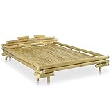 Farbe: Natur vidaXL Bambusbett 140x200cm Natur Bambus Bett Futonbett Doppelbett Holzbett