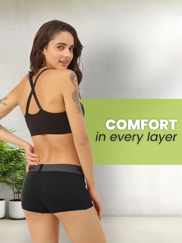 Image of Freecultr Women's Underwear Antibacterial Micromodal Airsoft | Boy Shorts | Ultra-Comfortable Sweat-Wicking & Skin-Friendly Fabric | No Irritation No Itching Stretchable & Breathable