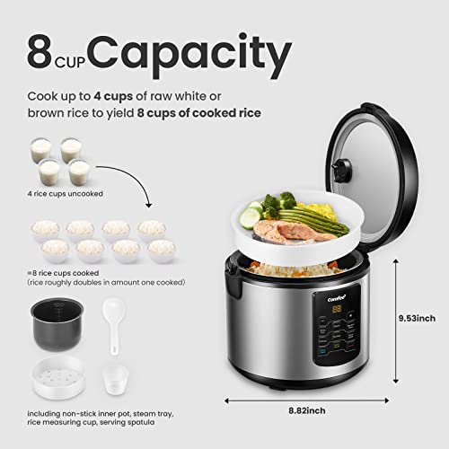 COMFEE’ Rice Cooker, 6in1 Stainless Steel Multi Cooker, Slow Cooker