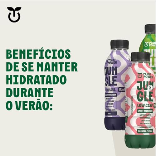 Kit 12 Isotônico Jungle Low Carb Morango e Limão Plant 500ml