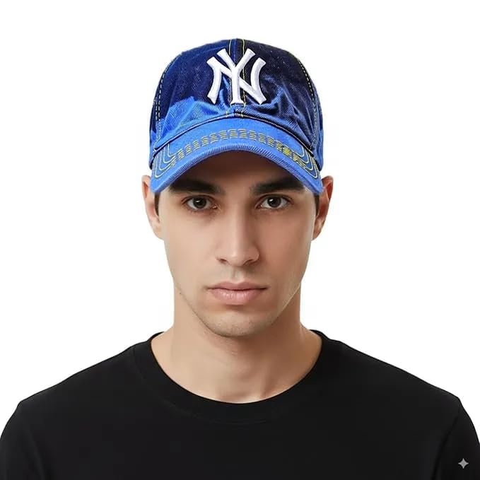 XLENT Blue Baseball Cap for Men - Stylish Summer Sun Hat with Adjustable Strap, Denim Texture, Embroidered Logo, Breathable Sport Headwear for Casual Outdoor Activity & Fashion Accessories.-image-35
