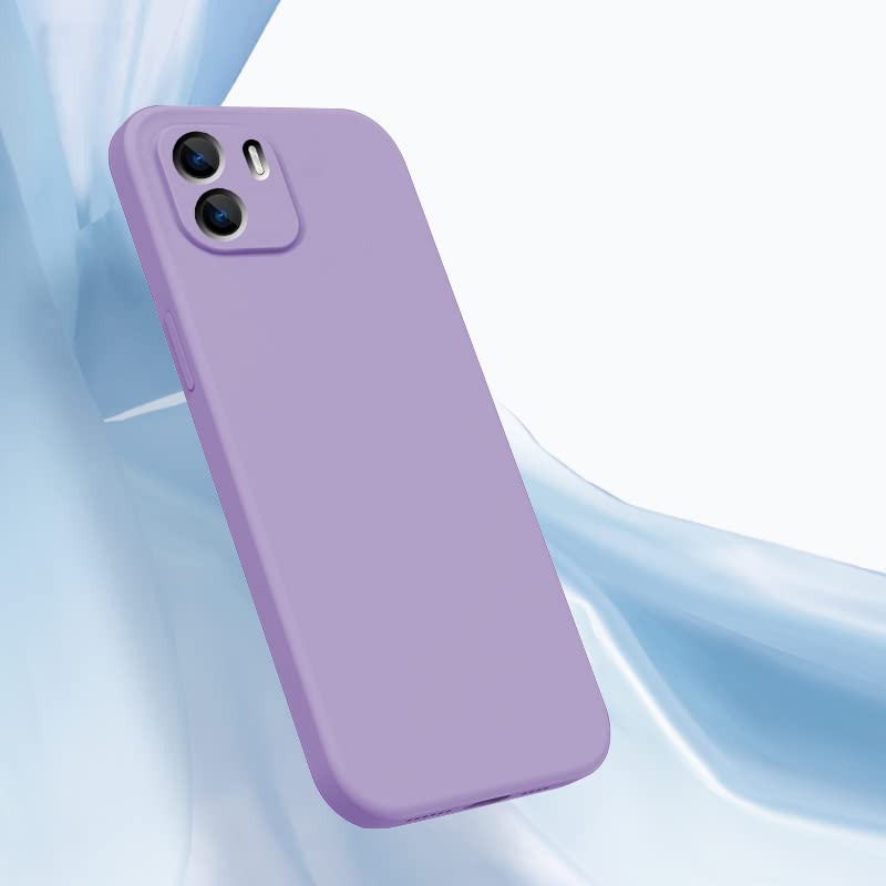 BORYA Silicone Cover per Xiaomi Redmi A1/Xiaomi Redmi A2, Trasparente Ultra Sottile Antiurto Morbida Setoso TPU Bumper Custodia, Elegante Colorato Gradiente Antigraffio Case, Viola/Blu