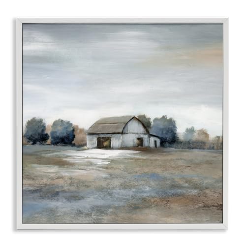 Countryside Barn Rustic Landscape, 12 x 12 Inch Framed Giclée Print