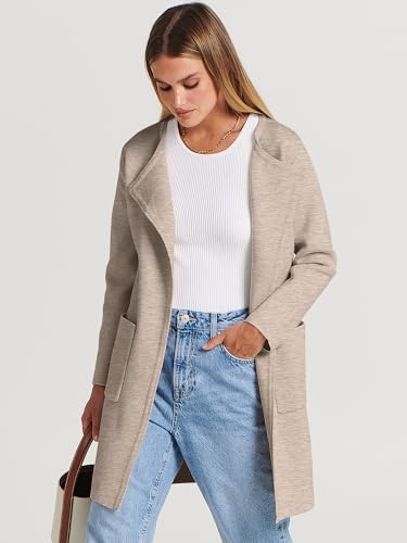 Image of ANRABESS Womens Cardigan Sweater Open Front Knit Long Coatigan Dressy Casual Jacket Coat 2026 Fall Outfits Classy Clothes