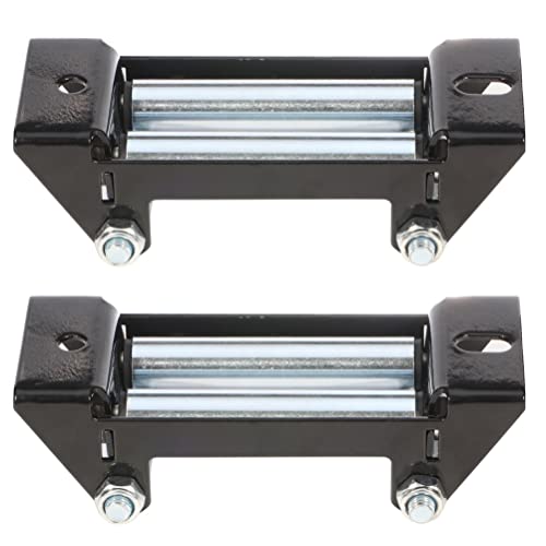 OCPTY Roller Fairlead, 2PCS 4000-5000 LBs 4-Way Roller Cable Guide - Winch Roller Fairlead 6 Bolt Pattern for Recovery Off-Road Truck RV Pickup ATV UTV SUV