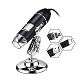 Microscopio digital 3 en 1 USB micro tipo C, cámara de aumento de 1000X, 8 LED con soporte, compatible con Android, Windows XP, Win 7, 10, Vista, Linux, Mac, lupa de inspección portátil de mano