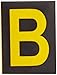 Brady 5890-B Bradylite 1-7/8" Height, 1-3/8 Width, B-997 Engineering Grade Bradylite Reflective Sheeting, Yellow On Black Reflective Letter, Legend "B" (Pack Of 25)