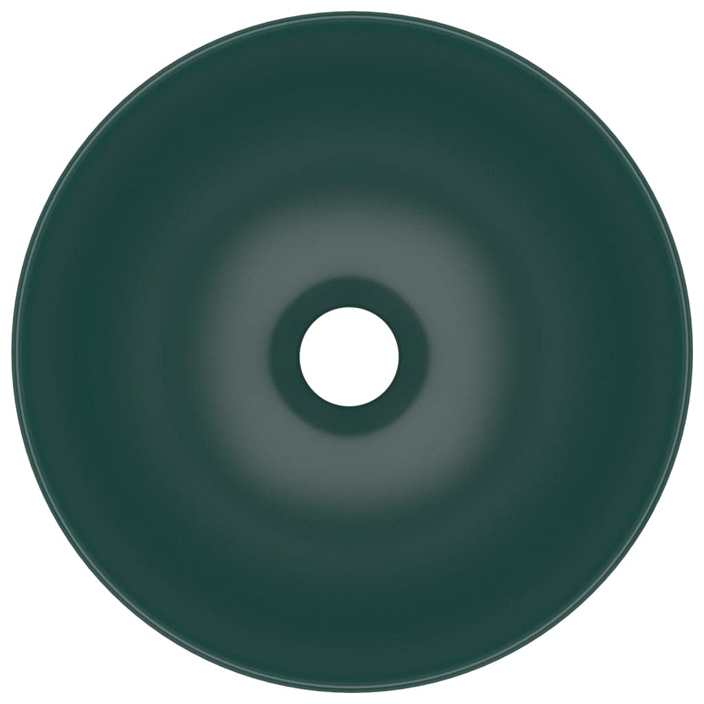 SKM Waschbecken Keramik Dunkelgrün Rund,Heimwerkerbedarf,Sanitärbedarf,Sanitärkeramik & Armaturen,Waschbecken & Spülen,Badezimmer-Waschbecken,Grün,2.77 kg,146981