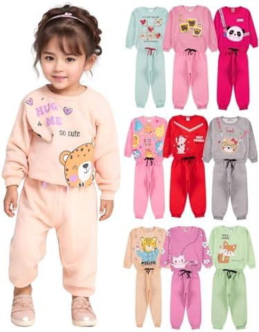 Kit 10 Peças Moletom Peluciado Bebê Menina - Kit 5 Conjuntos Sort...