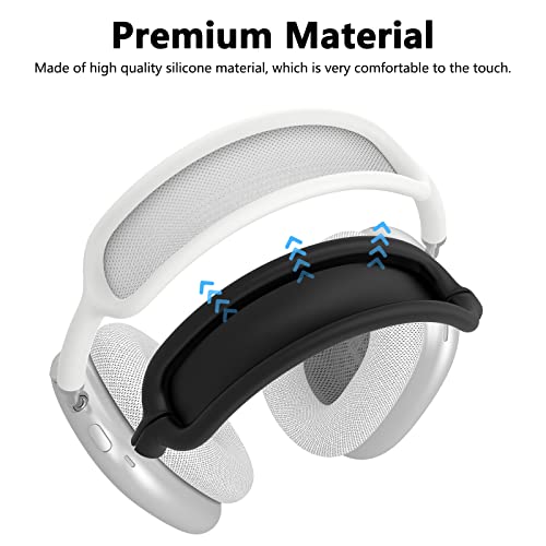 Silicone Case Cover For Airpods Max Headphones, Anti-Scratch Ear Pad Case Cover/Ear Cups Cover/Headband Cover For Airpods Max, Accessories Soft Silicone Skin Protector For Apple Airpods Max (Black) #TOP6