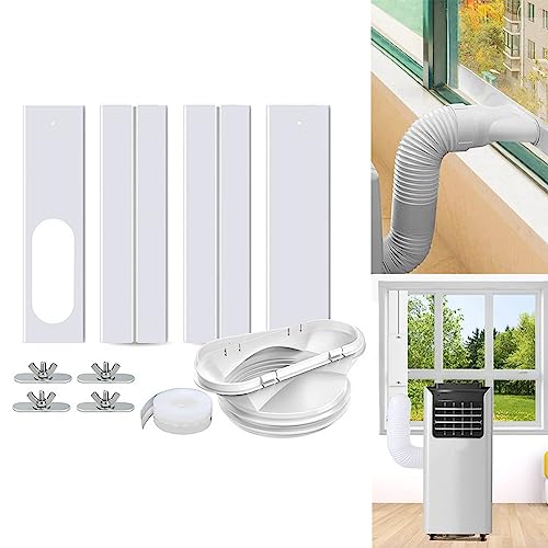 Fenster-Auspuff-Adapter, 4-teiliges tragbares Klimaanlagen-Auspuffschlauch-Set, Platte, Auslassrohr-Gleitplattenrohr 13/15 cm