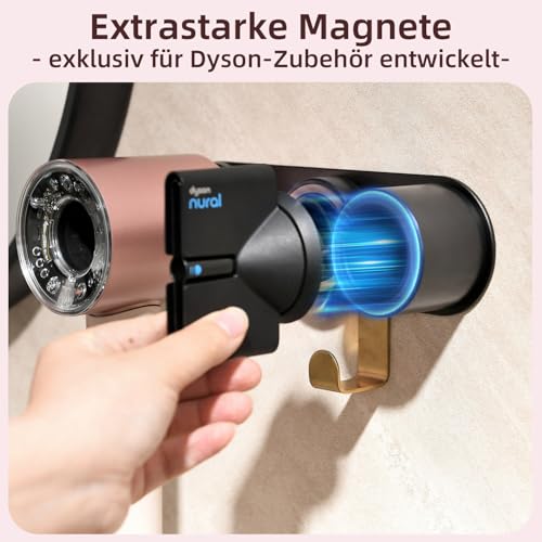 UEMUSI Haartrocknerhalter, Föhn Halterung Ohne Bohren, Halterung Föhn Ohne Bohren für Schlafzimmer Föhnhalter Wand Ohne Bohren Halterung für die Meisten Haartrockner Fön Halter Weiß für Badezimmer