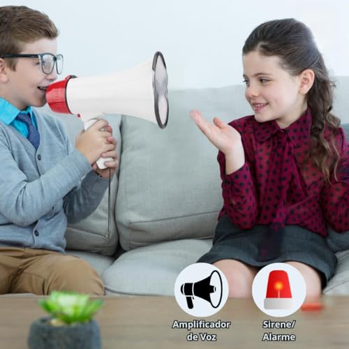 Megafone Portátil Recarregável Leve Com Sirene Gravador