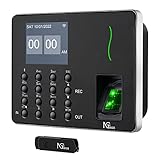 NGTeco Time Clocks for Employees Small Business, W3 WiFi Biometric Fingerprint Time Card Machine, Of