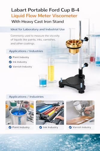 Image of Labart Portable Ford Cup B-4 Liquid Flow Meter Viscometer With Heavy Cast Iron Stand (B4)