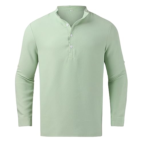 Henley shirts solid décontractée confortable pour hommes actifs - 6