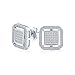 Geometric Rounded Square Double Box Cubic Zirconia Pave CZ Orecchini per borchie Uomo 925 Sterling Argento 12MM