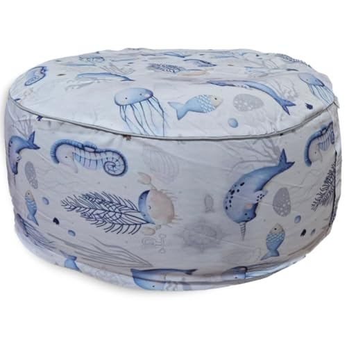 GARGIX Pouf Puff seduta Gonfiabile da Interno Esterno impermeabile 25x50cm sfoderabile (GPG-2, 25x50 cm)